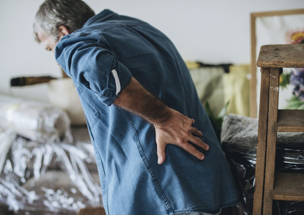 Senior man having back pain